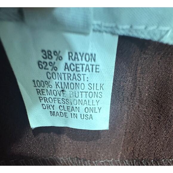 Vintage Yasuko Kimono Top Size S/M Blouse Tunic Brown - Picture 6 of 6